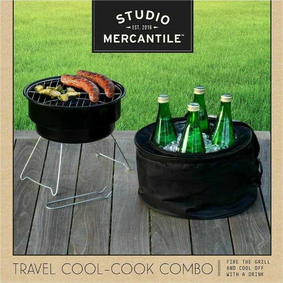 Studio Mercantile Travel Cool-Cook Grill & Cooler Combo Outdoor Cooking for BBQ - Picture 7 of 9